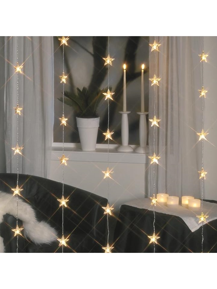 MARELIDA LED Lichtervorhang Sterne 50 leuchtende Sterne 90x200cm in transparent günstig kaufen onesize