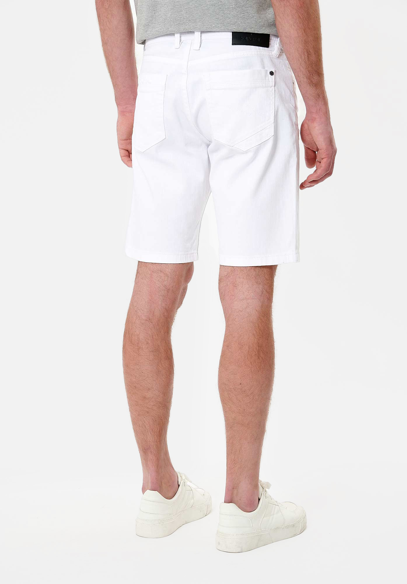 ATLAS  Bermuda en jean blanc Homme