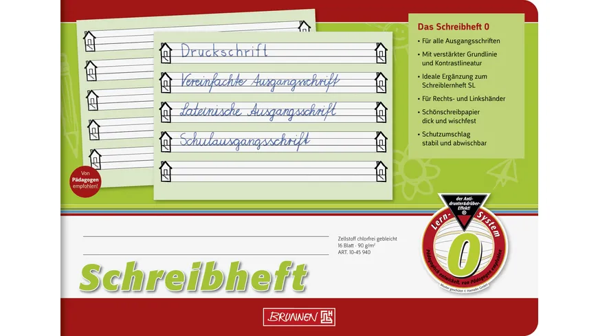 BRUNNEN Schreibheft A5quer Lineatur 0