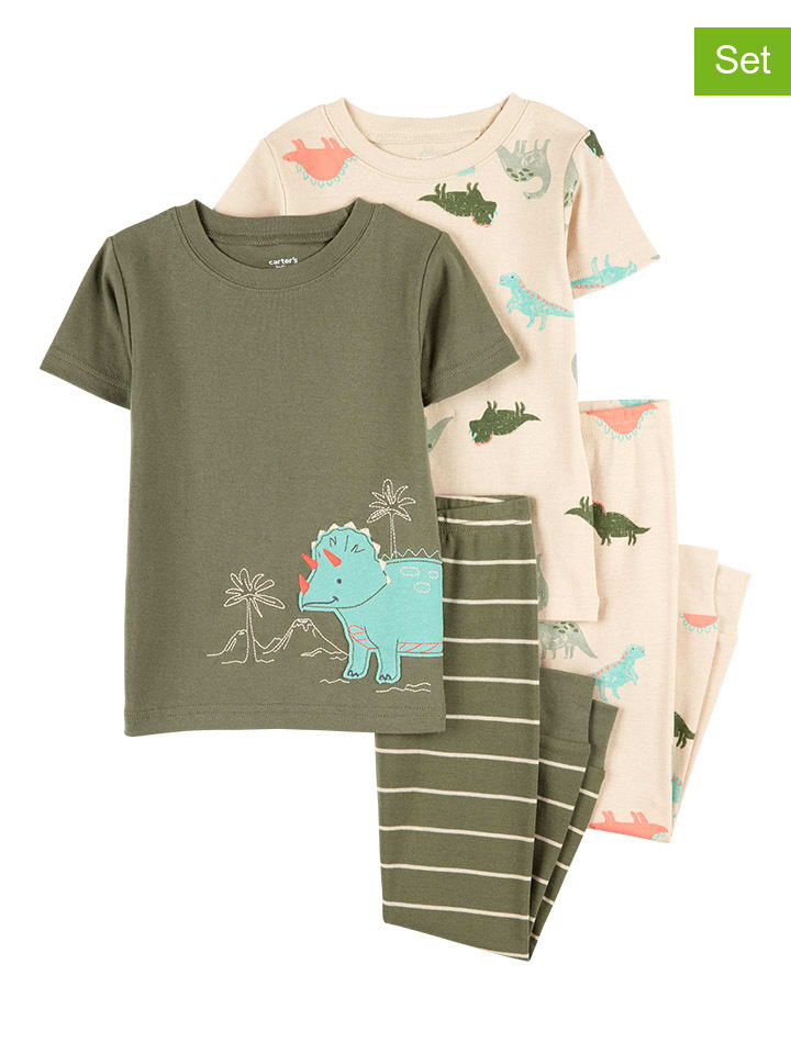 carter's 2er-Set: Pyjamas in Khaki/ Rosa günstig kaufen