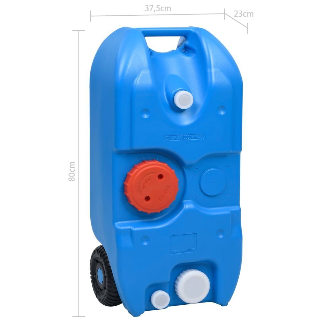 vidaXL Campingtoilette Camping-Wassertank mit Rollen 40 L Blau
