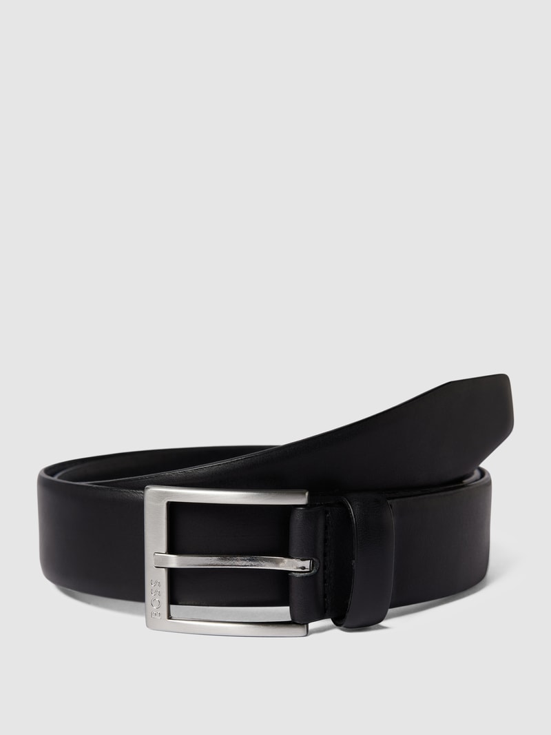 Gürtel mit Label-Prägung in schwarz