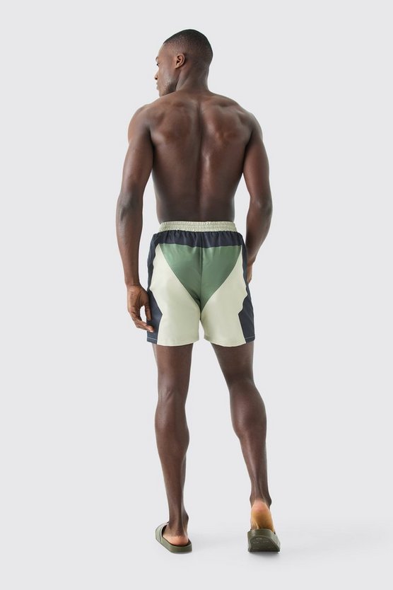 Mittellange Colorblock Badehose