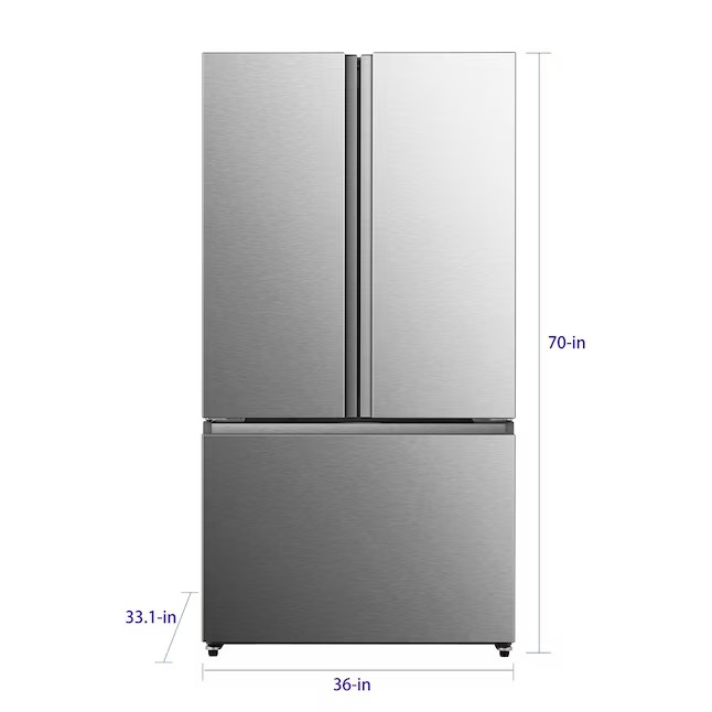 Hisense 26.6-cu ft French Door Refrigerator with Ice Maker (Fingerprint Resistant Stainless Steel) ENERGY STAR