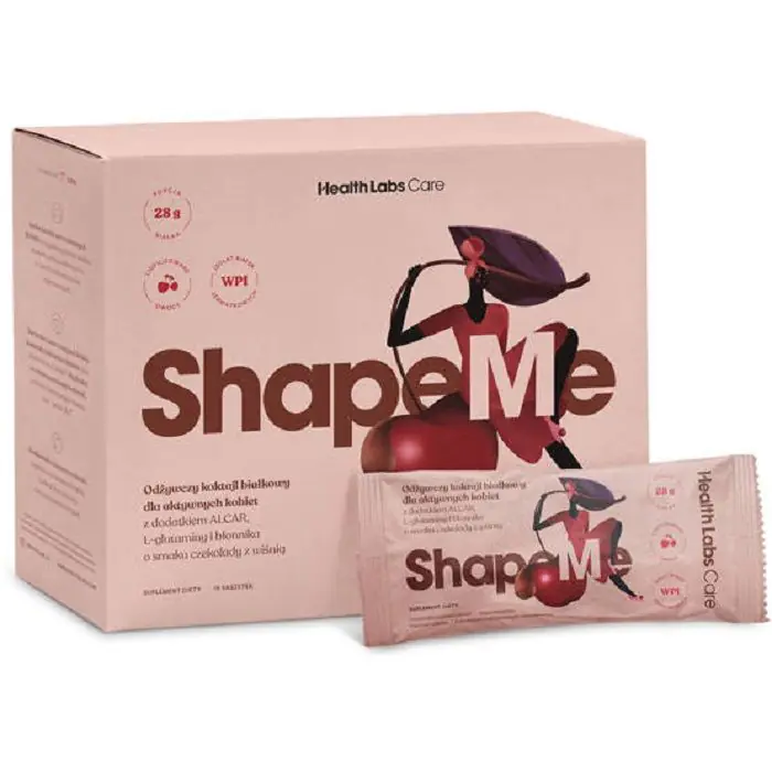 „Health Labs Care ShapeMe“ maitinamasis baltymų kokteilis aktyvioms moterims, šokolado ir vyšnių skonio milteliai