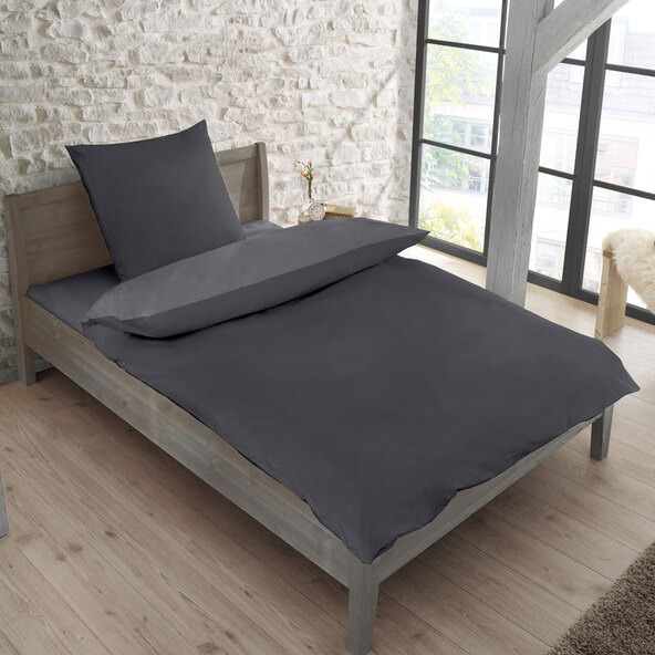 Bettwäsche Luxus Satin, 155 x 220 cm, anthrazit