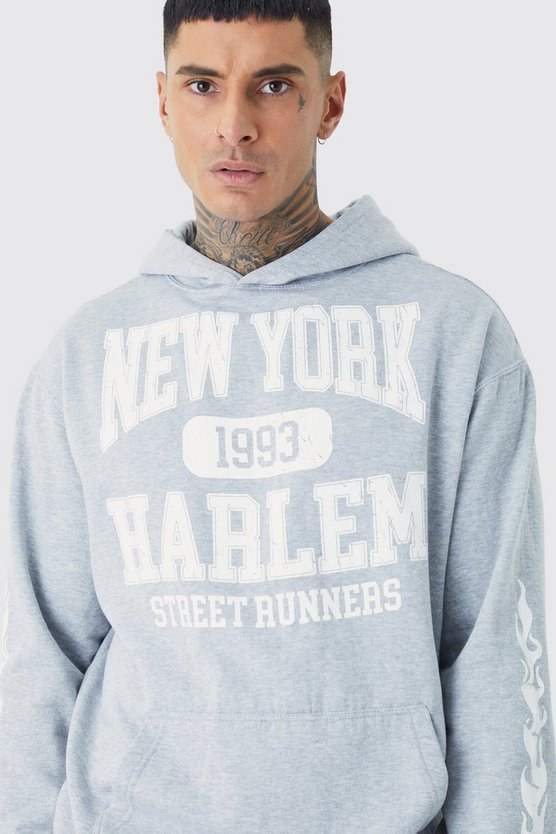 Tall Oversize Hoodie mit Flammen-Print