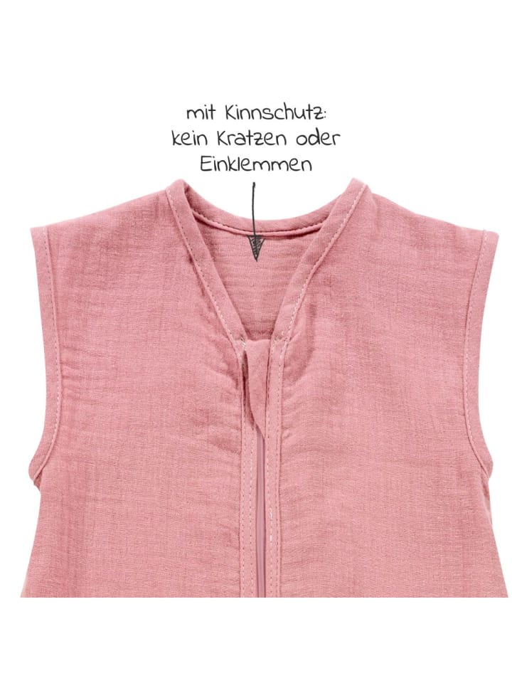 Alvi Sommer-Schlafsack mit Füßen Musselin / Sleep-Overall in rosa günstig kaufen