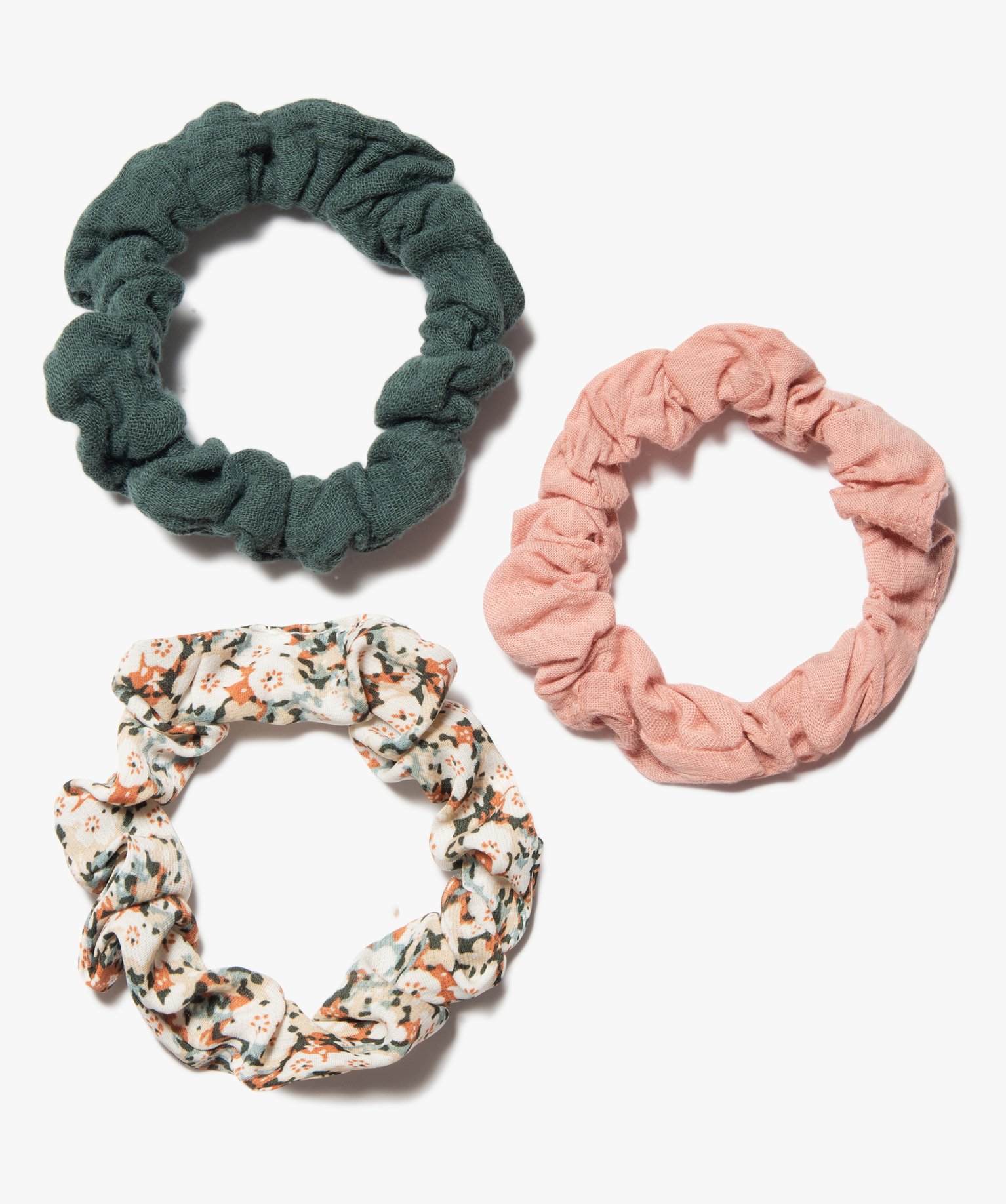 Chouchou fille à fleurs (lot de 3) multicolore | GEMO