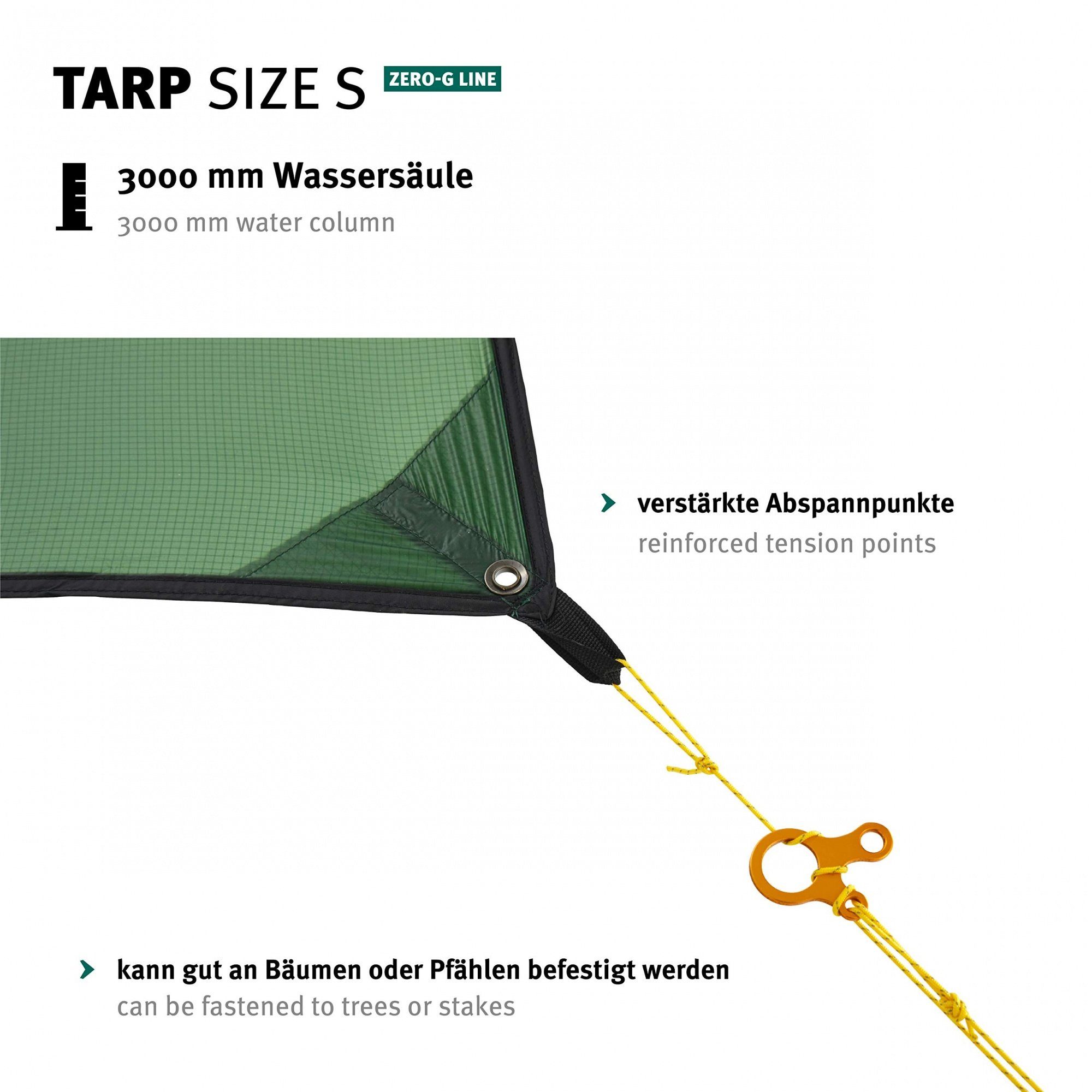 Wechsel Tents Tarp-Zelt Tarp S - Zero-G Line, Personen: 4, Ultraleicht Zeltdach, 400 x 290 cm, Grün