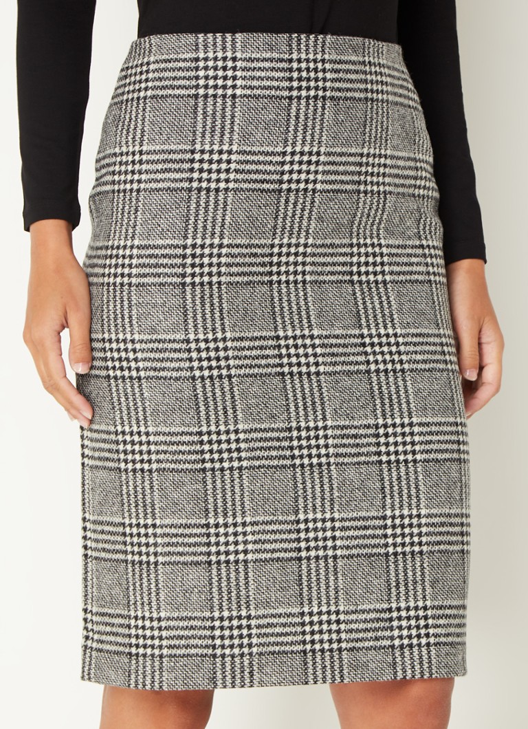 Hobbs Brea wool mini skirt with houndstooth pattern