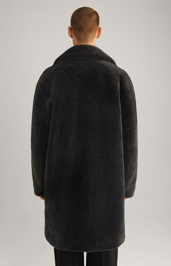 Unisex-Teddyfellmantel in Schwarz