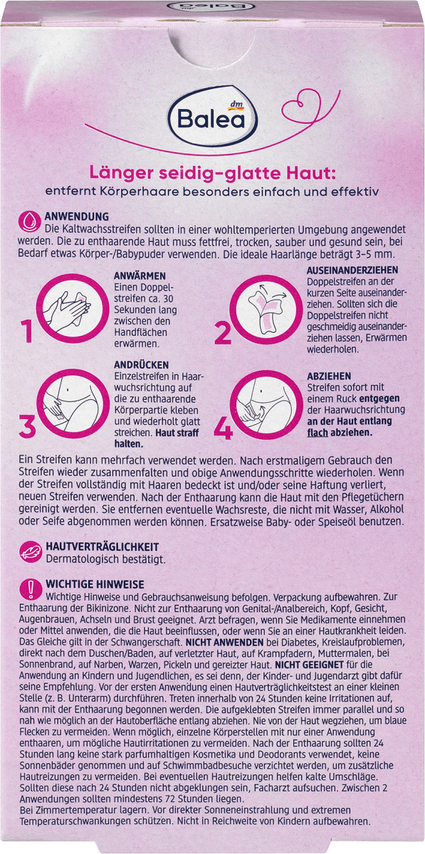 Kaltwachsstreifen Bikinizone, 16 St