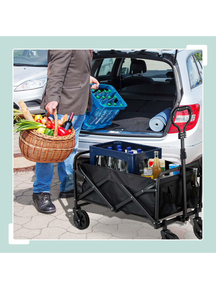 relaxdays Bollerwagen in Schwarz - (B)74 x (H)95 x (T)48 cm günstig kaufen onesize