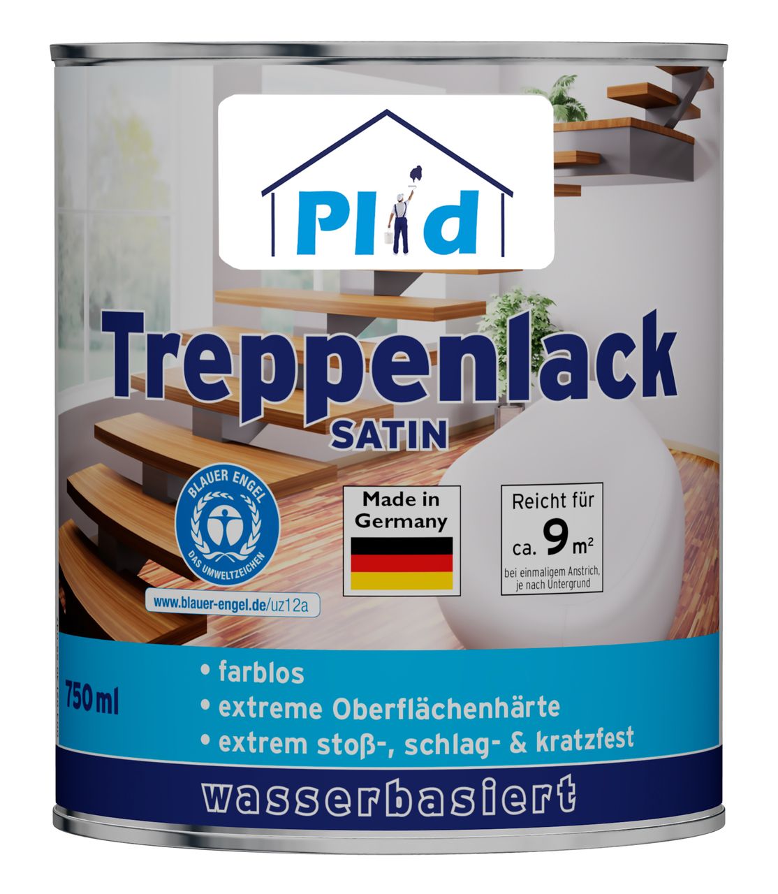 Plid Premium Treppenlack Treppensiegel Klarlack Farblos Seidenglänzend Farblos - Seidenglänzend