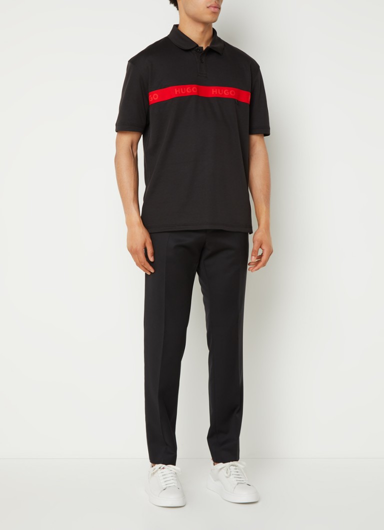 Polo HUGO BOSS Decolo de corte regular com logotipo