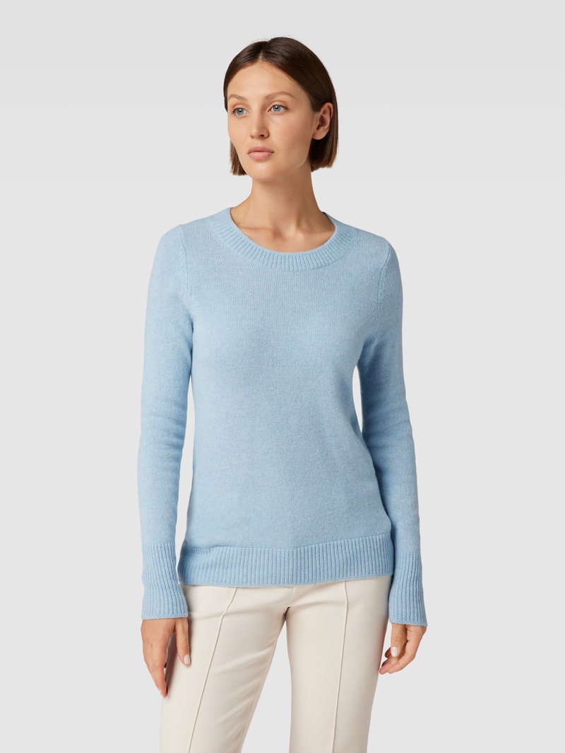 Strickpullover mit Rundhalsausschnitt in bleu