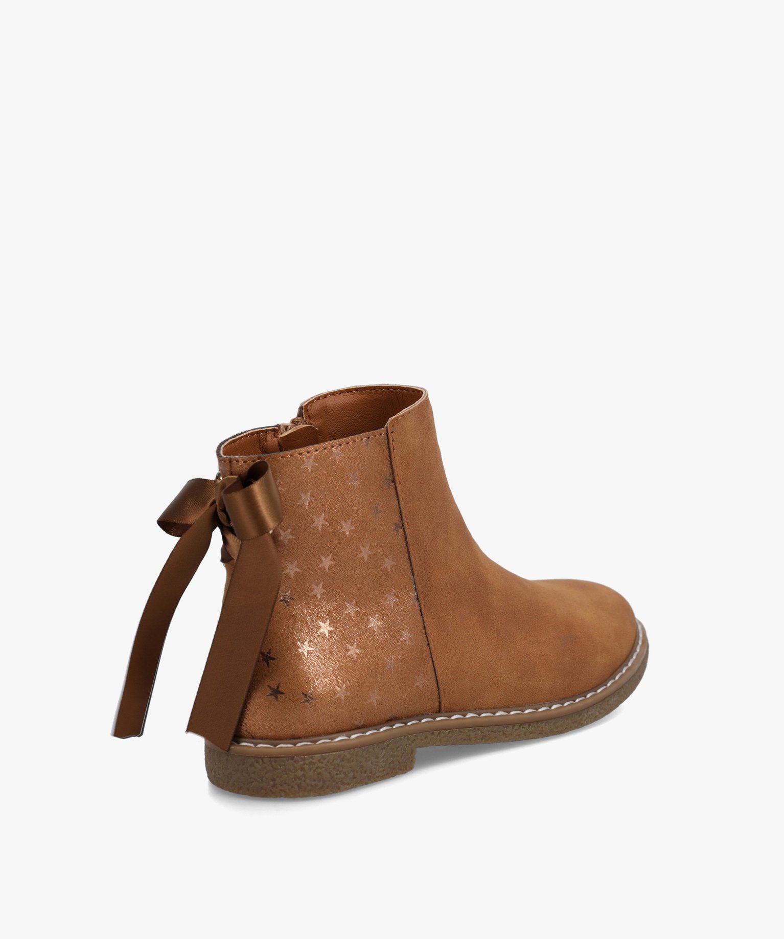 Boots fille en suédine motifs étoiles et ruban décoratif camel | GEMO