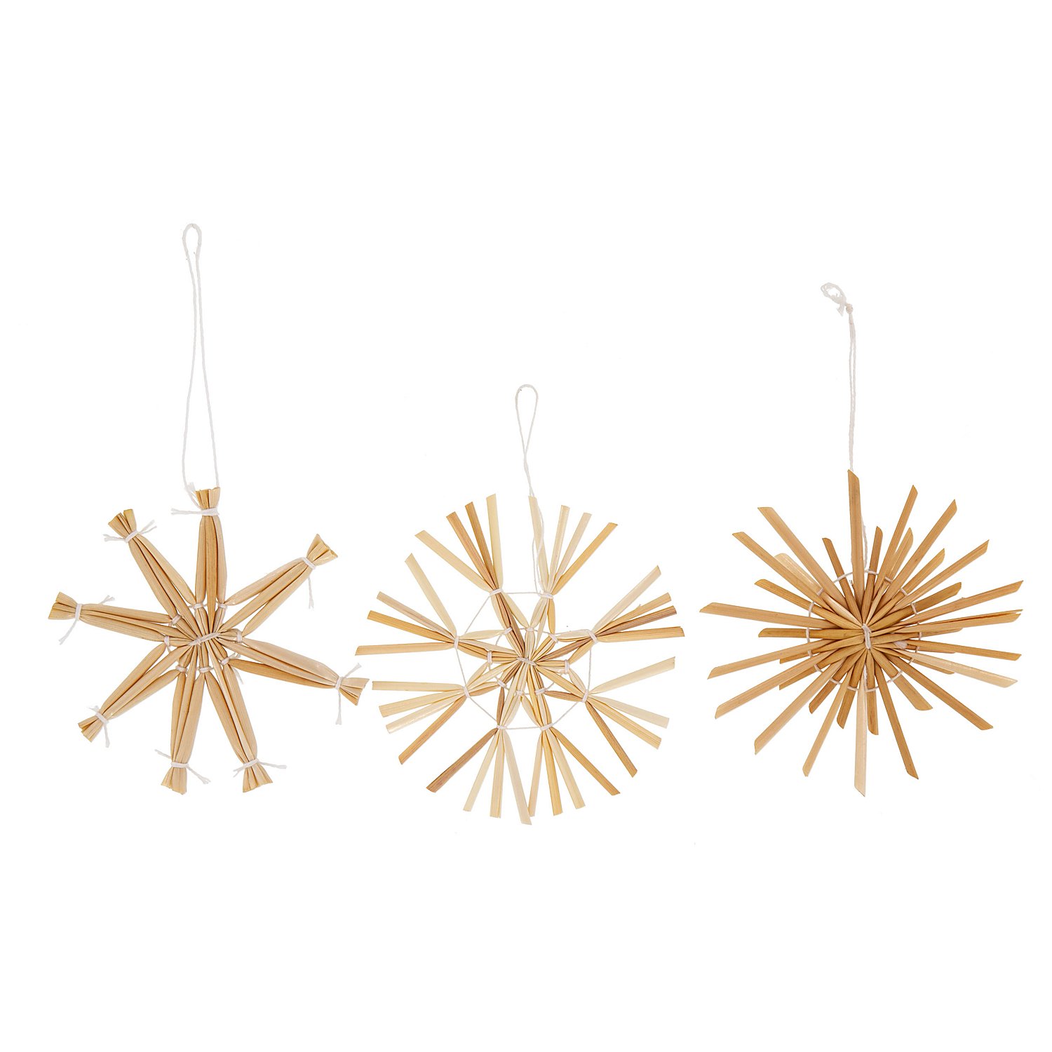 Stroh-Sterne, natur, 6 cm, 42 Stück