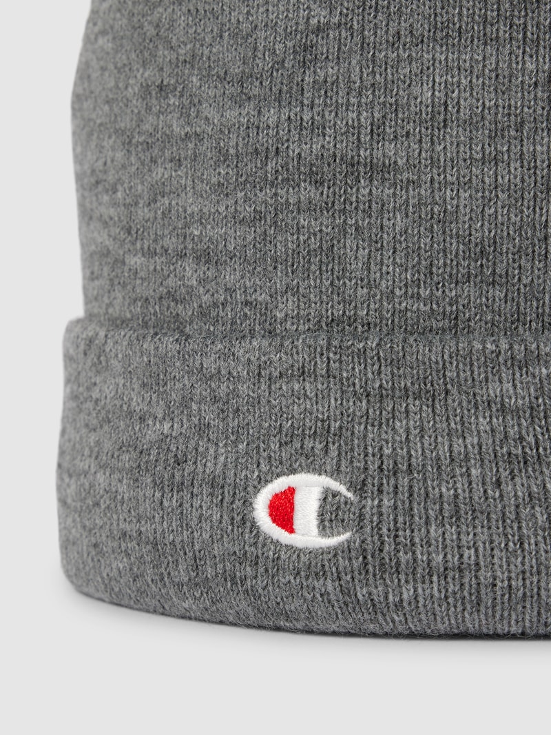 Beanie mit Label-Stitching in anthrazit meliert