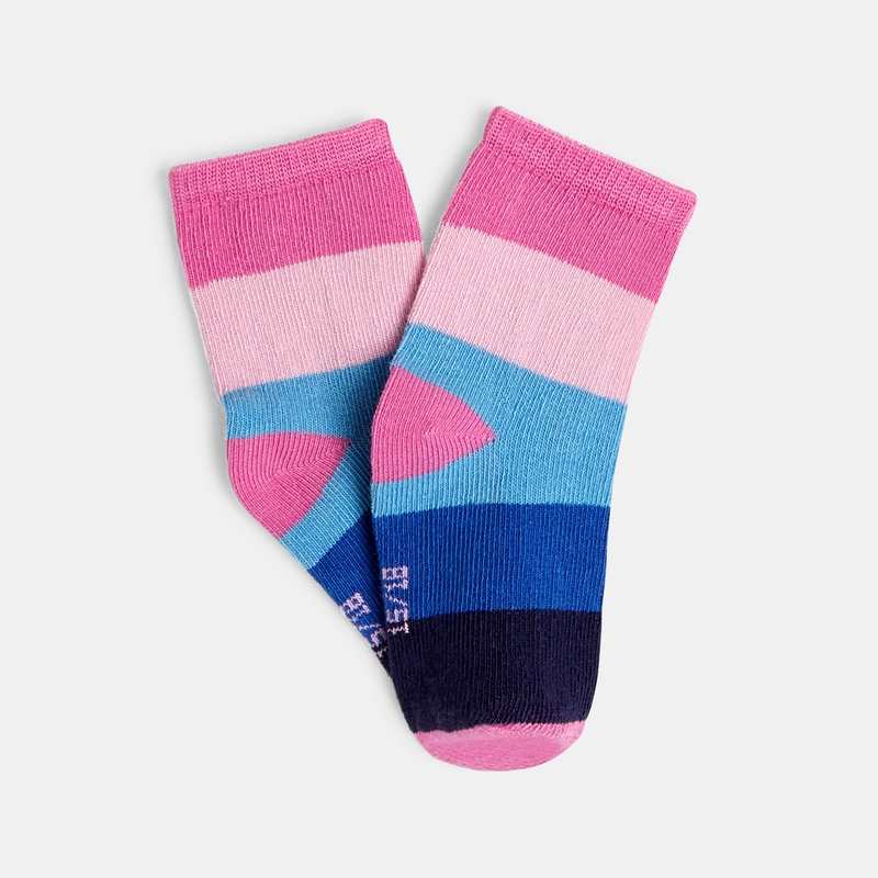 Chaussettes bébé fille rayures colorées violettes Catimini