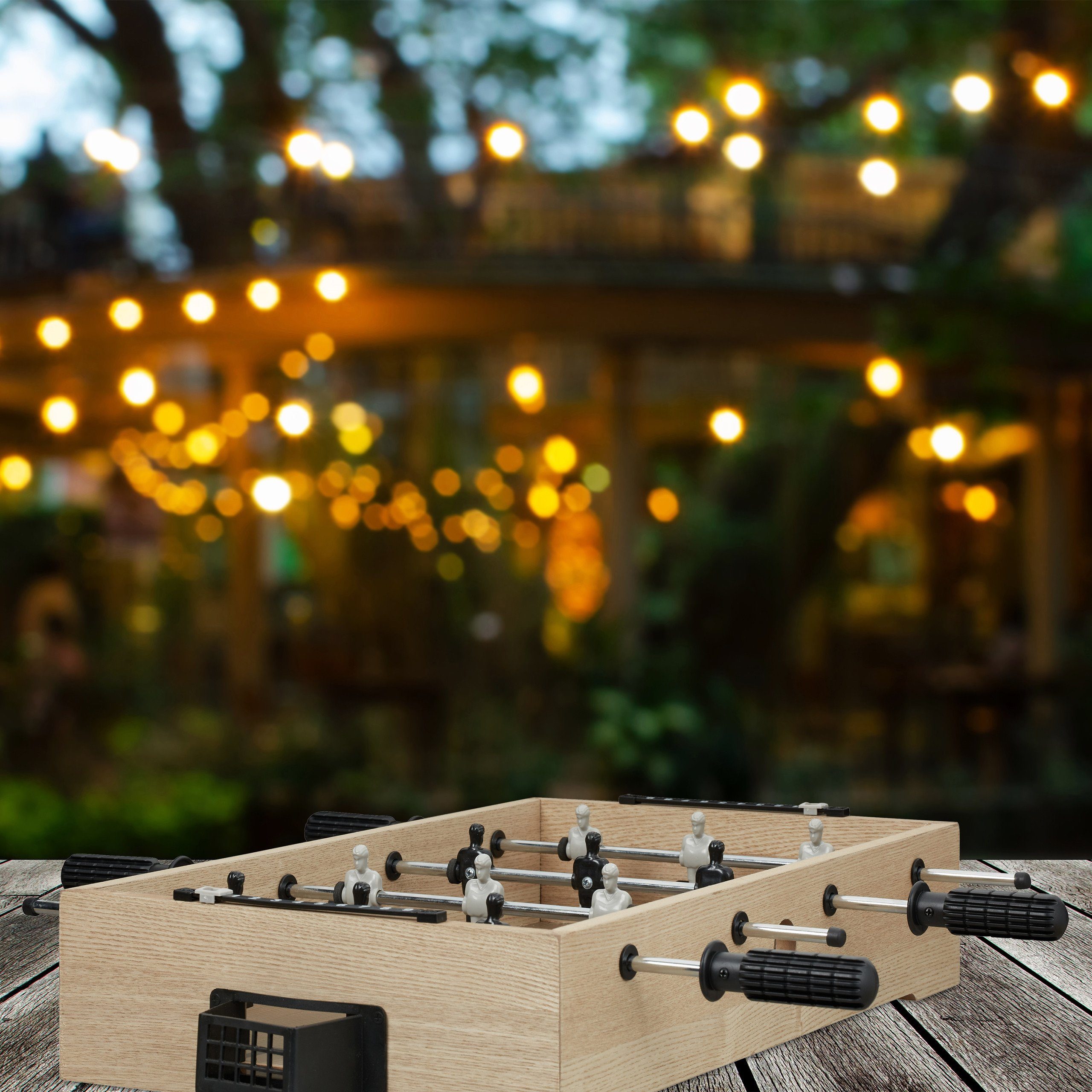 relaxdays Mini-Tischkicker Tischkicker in Holzoptik