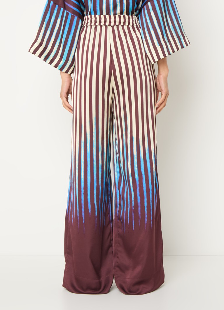 Essentiel Antwerp  Gum high waist wide fit palazzo broek met streepprint