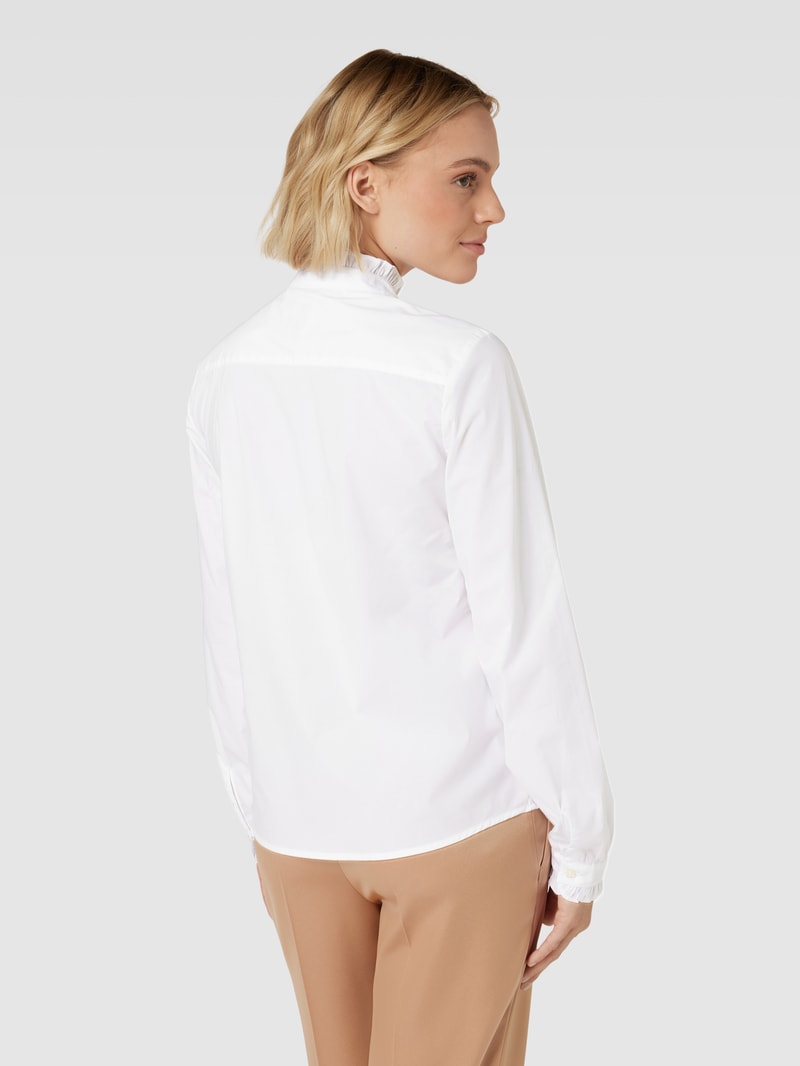 Bluse mit Rüschen Modell 'Basic' in weiß