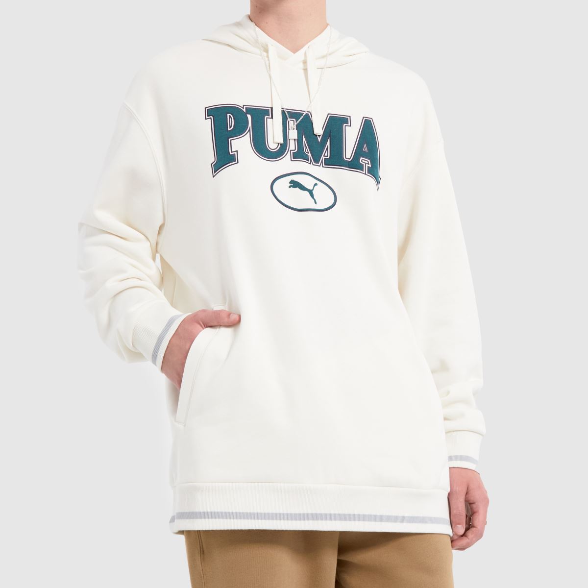 PUMA – Vit t-shirt med huva
