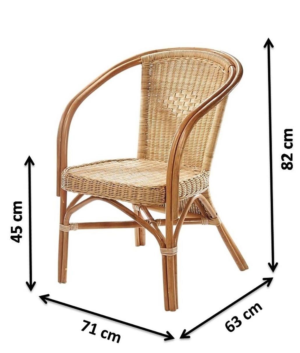 Kobolo Rattanstuhl Rattansessel Stuhl VALENCIA naturfarben (aus Rattan)