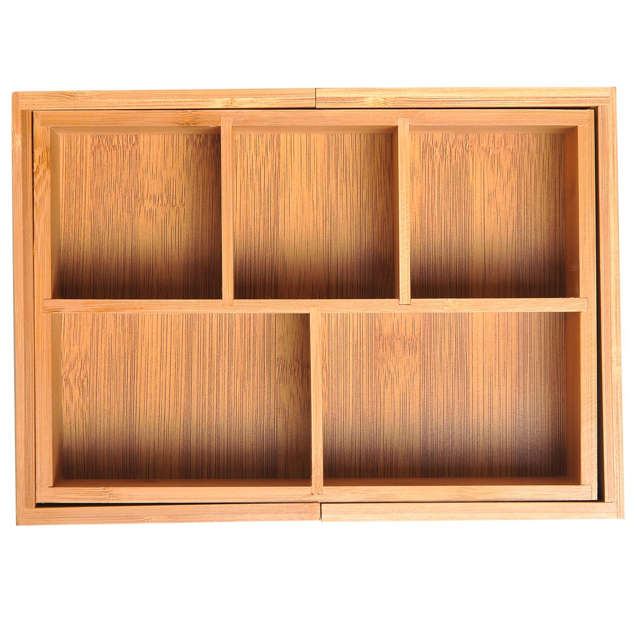 HOMCOM Aufbewahrungsbox Ordnungsbox Schubladen Organizer ausziehbar Bambus Natur L24,6 x B17,6 x H7 cm