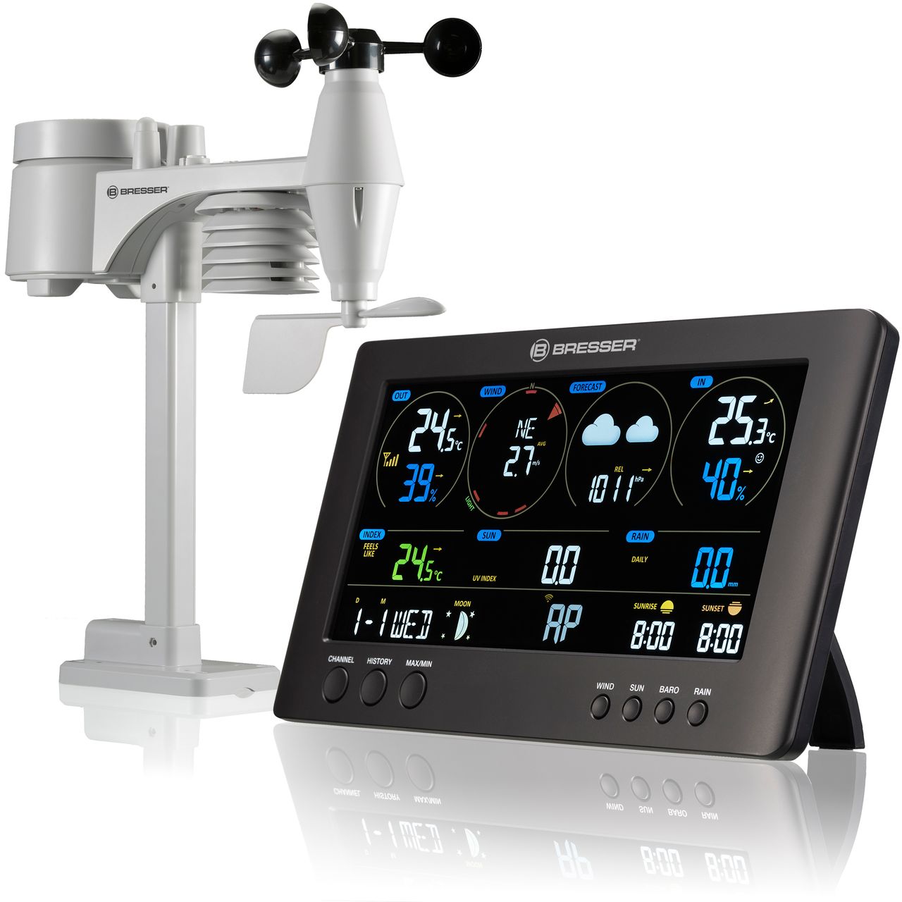 Bresser WLAN ClearView Wetterstation mit 7-in-1 Profi-Sensor