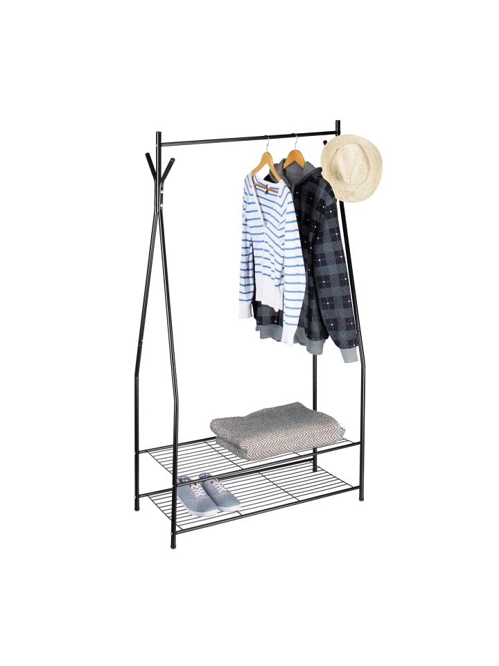 relaxdays Kleiderständer in Schwarz - (B)90 x (H)162 x (T)40 cm günstig kaufen onesize