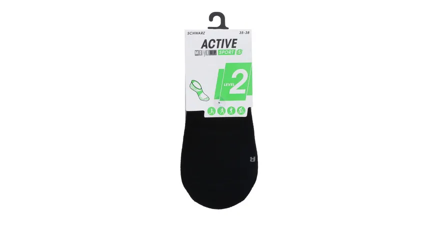 MOVE UP Unisex Sneaker Sportsocken Inshoe schwarz