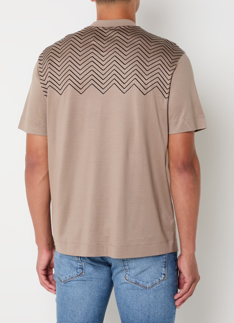 Tricou Emporio Armani din amestec de lyocell cu logo imprimat