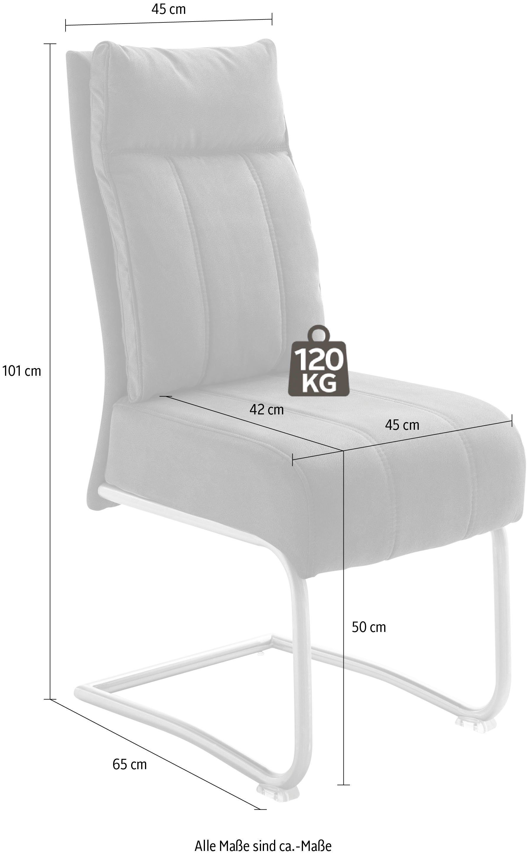 MCA furniture Freischwinger Azul (Set, 2 St), mit Taschenfederkern, Stuhl bis 120 Kg belastbar