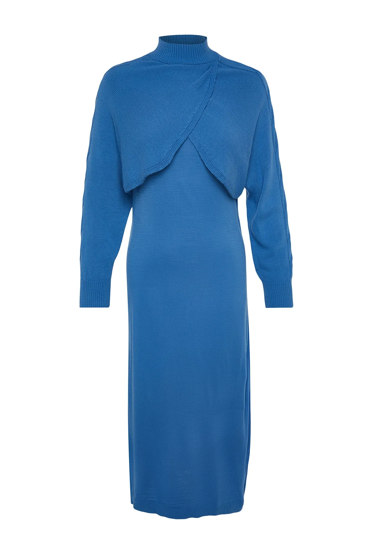 Trendyol Modest  Indigoblaues Set aus Oberteil und Unterteil aus Strick, Strickjacke und Kleid mit Bolero-Details TCTAW24US00038