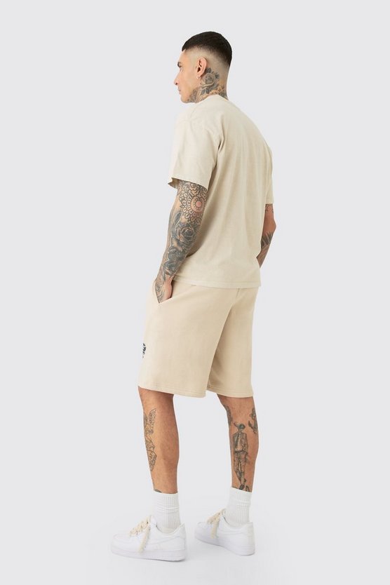 Tall Oversize Jersey-Shorts mit Print