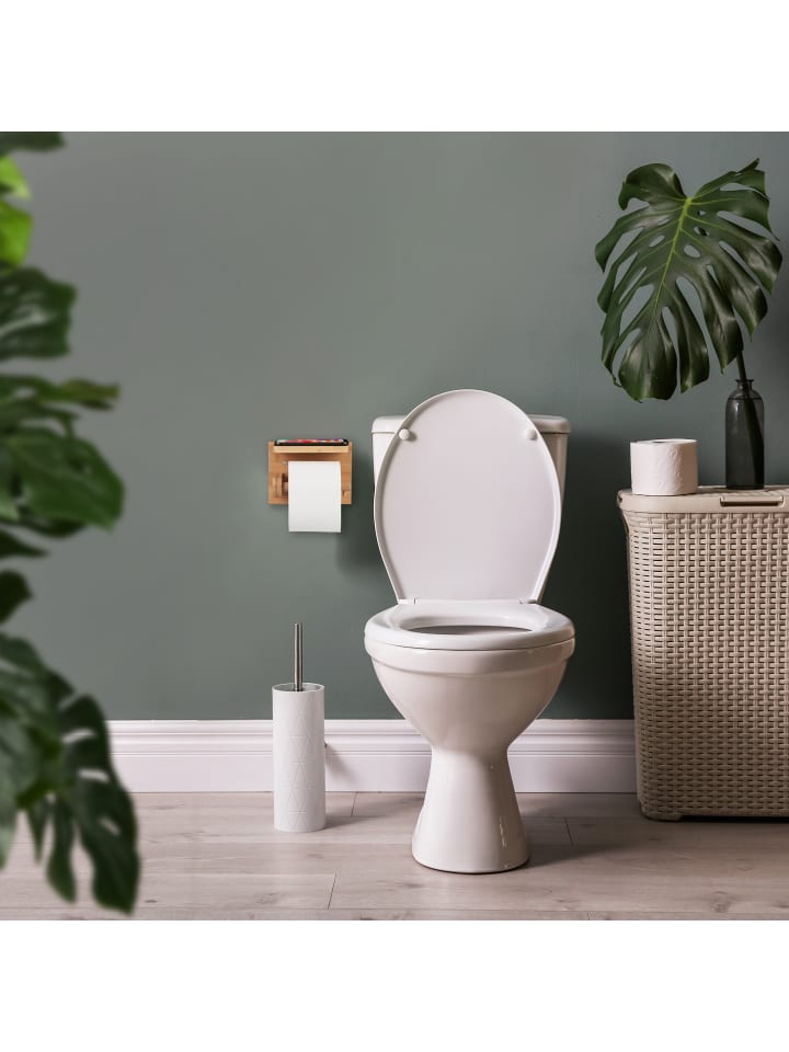 relaxdays Toilettenpapierhalter in Natur günstig kaufen onesize