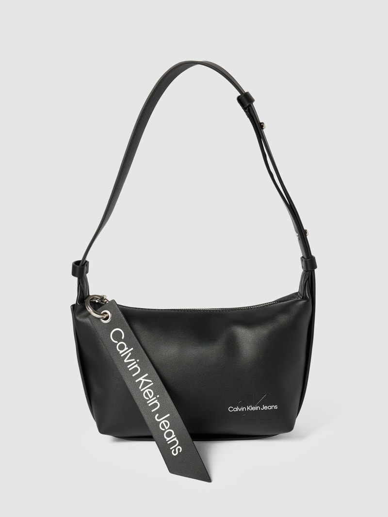 Hobo Bag mit Label-Details in schwarz
