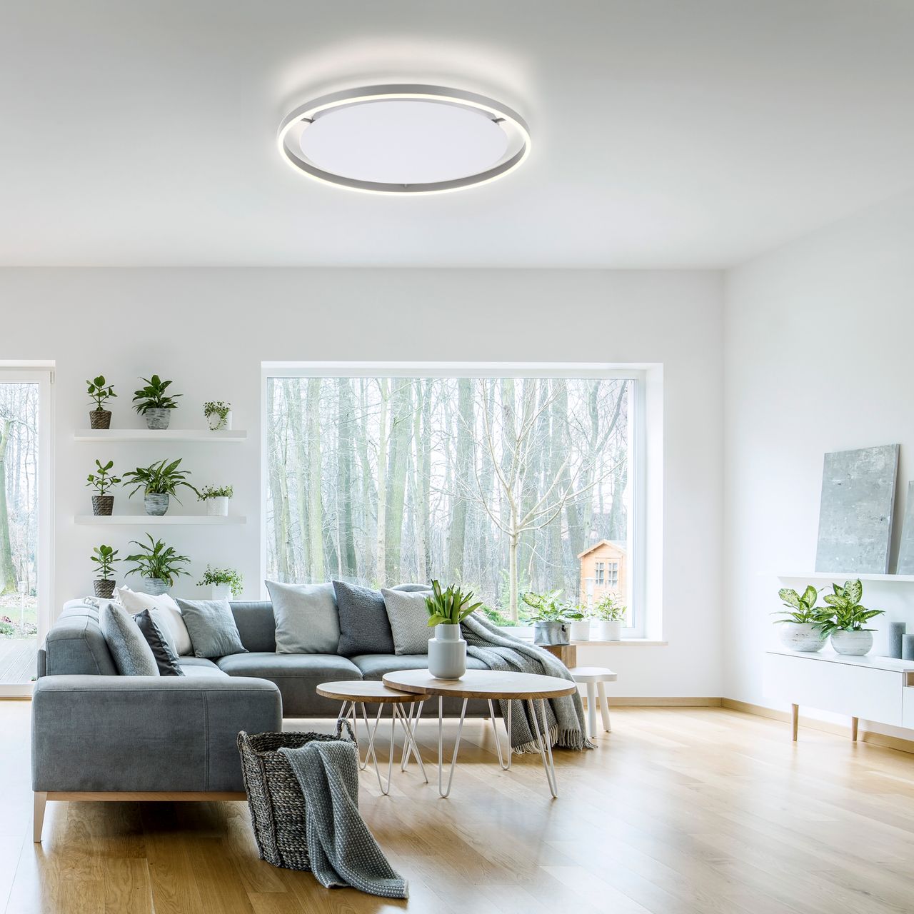 JUST LIGHT LeuchtenDirekt LED Deckenleuchte RITUS, rund, 3-Stufen Dimmer, 3000Kelvin, Innenleuchte, IP20