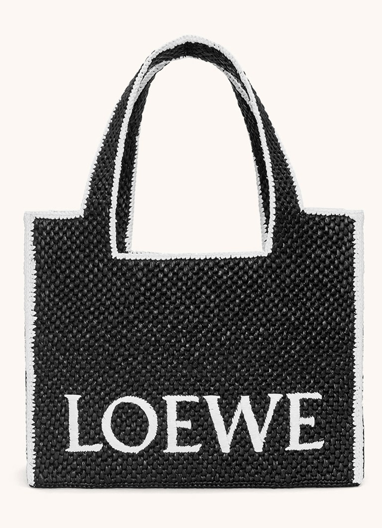 LOEWE Font Large shopper made of raffia