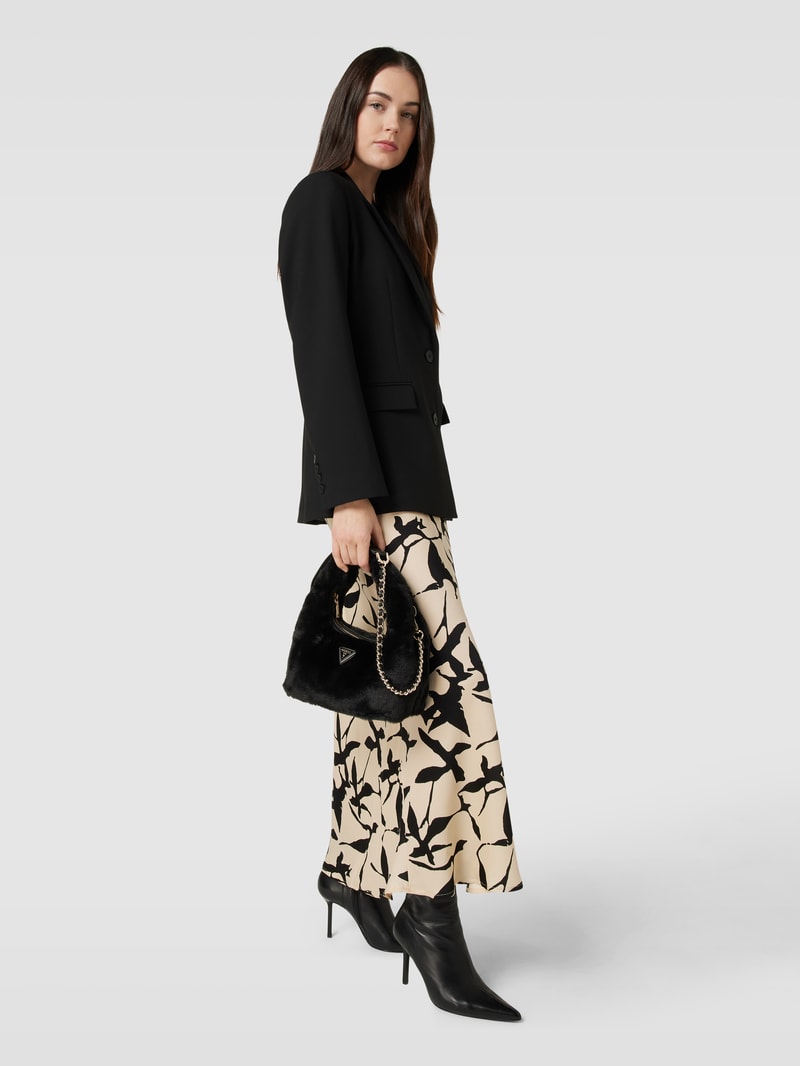 Handtasche mit Kunstfellbesatz Modell 'KATINE' in black
