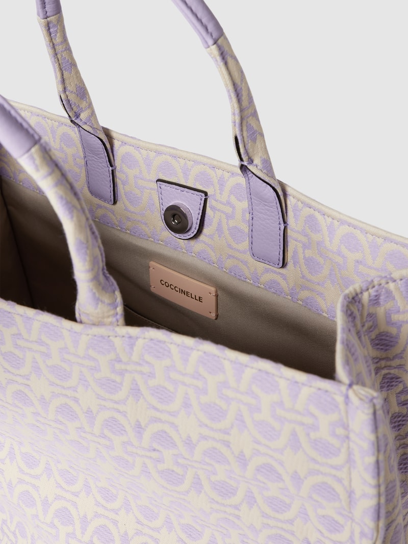 Tote Bag mit Allover-Muster Modell 'NEVER' in flieder