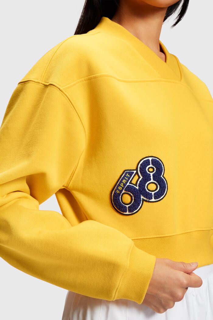 Cropped College-Sweatshirt mit Patches