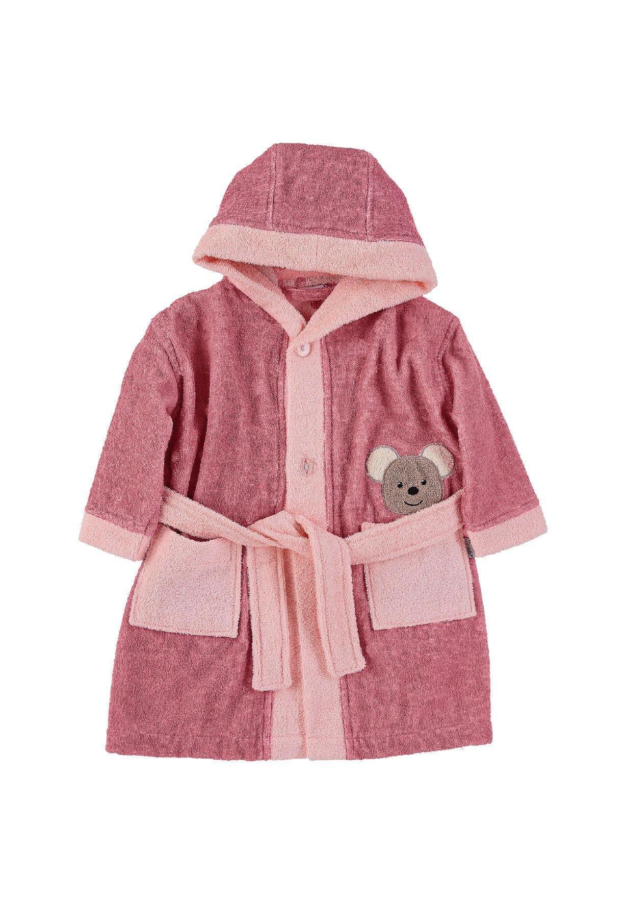 Bademantel Maus Mabel aus Frottee mit Kapuze, Rosa