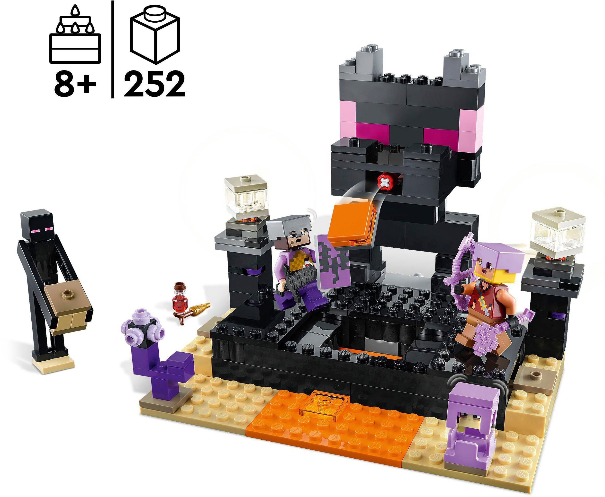 LEGO® Konstruktionsspielsteine Die End-Arena (21242), LEGO® Minecraft, (252 St), Made in Europe