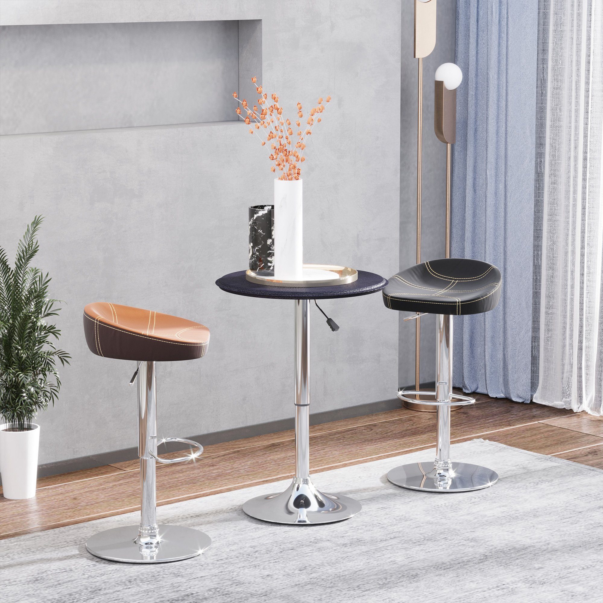 HOMCOM Bartisch Esstisch, Küchentisch, Küchentresen Tresentisch für Wohnzimmer (Stehtisch, 1-St., Bartisch), Leicht zu reinigen