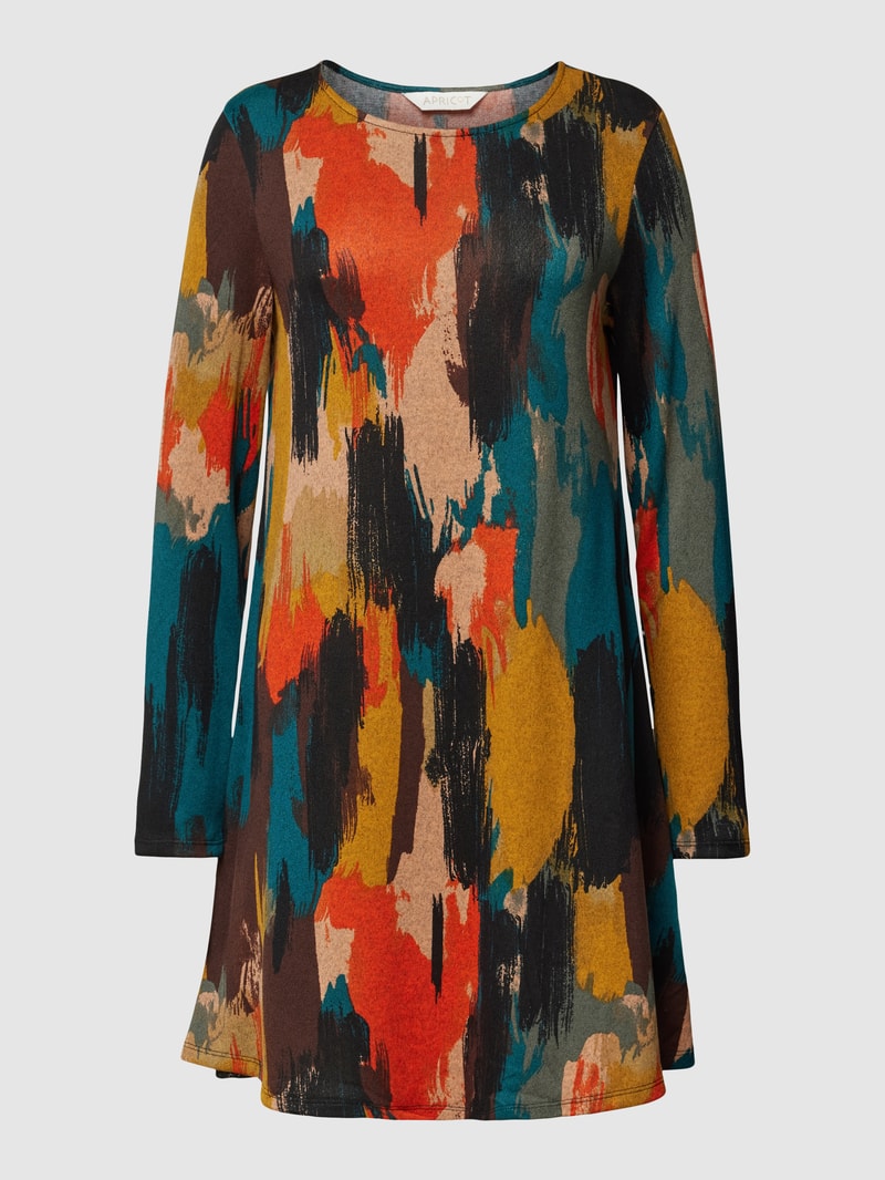 Minikleid mit Allover-Muster in haselnuss braun