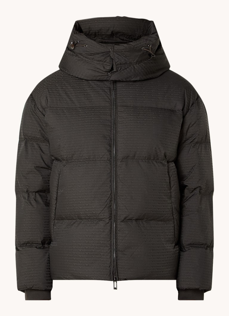 Jachetă matlasată din puf de gâscă Emporio Armani cu logo imprimat.